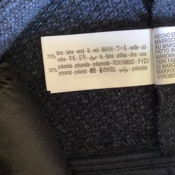 ZARA Wool Blend Textured Midi Skirt Navy SZ S. - Picture 15 of 16